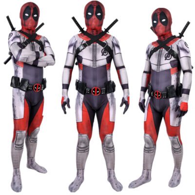 Boys Men's Avengers: Endgame 2019 Quantum Realm Deadpool Costume Jumpsuit Cosplay Halloween Costume christmas gift toys
