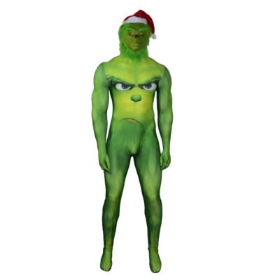 How The Grinch Stole Christmas Grinch Costume Full Set Cosplay halloween make-up costume xmas christmas gift toys comic-con outfit