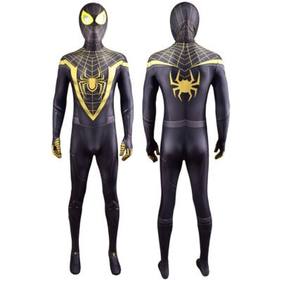 Golden Miles Morales Spider-Man Jumpsuit Spiderman Cosplay Costume Halloween X'mas Valentine's day birthday gift comic-con game outfit
