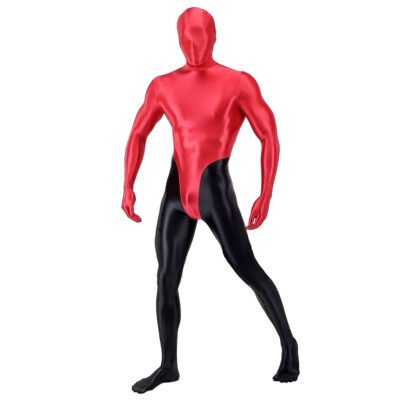 SPANDEX SLICK FUNSUIT  RED&BLACK