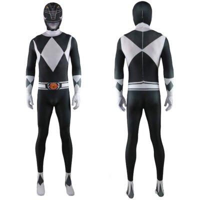 Mighty Morphin Power Rangers Black Ranger Zack Taylor Cosplay Costume Halloween x’mas christmas birthday gift toys party make-up outfit
